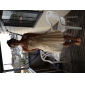 A-line Strapless Knee-length Chiffon Cocktail Dress With Flowers 