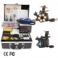 2 Gusseisen tattoo gun-Kit mit LCD-Leistung und 20 farbige Tinte