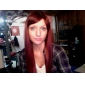 Capless Extra Long Straight Red Synthetic Wig Side Bang