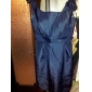 Sheath/Column Scoop Knee-length Taffeta Bridesmaid Dress