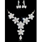 smukke legering rhinestone bryllup brude halskæde og øreringe smykker sæt