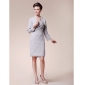 Sheath/ Column Strapless Knee-length Side-Draped Chiffon Mother of the Bride Dress With A Wrap