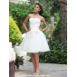 Ball Gown Sweetheart Knee-length Wedding Dress With 3D Floral 