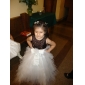 A-line Jewel Floor-length Tulle Satin Flower Girl Dress