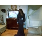 Trumpet/Mermaid V-neck Sweep Train Chiffon And Stretch Satin Evening Dress 