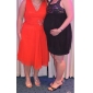 A-line V-neck Knee-length Chiffon Cocktail Dress