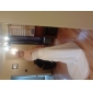 Sheath/ Column Side-Draped Fit and Flare Wedding Dresses with Beaded Applique