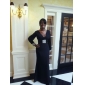 Trumpet/Mermaid V-neck Sweep Train Chiffon And Stretch Satin Evening Dress 