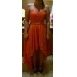 High Low Sweetheart Chiffon Evening Dress With Beadings 