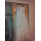 A-line Sweetheart Court Train Organza Wedding Dress