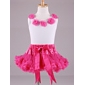Flowers Tops With Matching PettiDress Set Chiffon Flower Girl Dress 