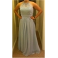 Sheath/Column Jewel Floor-length Chiffon Bridesmaid Dress 