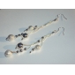 Gorgeous Silver Plate Three Chain Beads Earring