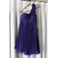 A-line One Shoulder Knee-length Chiffon Cocktail Dress 