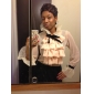 TS Lapel Ruffle Front Blouse Shirt