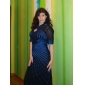 DOMITILLA - Robe de Cocktail Satin Tulle - Châle Inclus