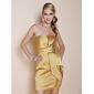 Satin Sheath/ Column Strapless Short/ Mini Cocktail Dress inspired by Anne Hathaway