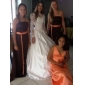Sheath/Column Straps Floor-length Chiffon Tulle Evening Dress