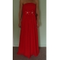 Empire Strapless Floor-length Chiffon Over Satin Bridesmaid Dress