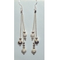 Gorgeous Silver Plate Three Chain Beads Earring