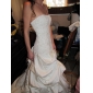 Ball Gown Sweetheart Chapel Train Satin Lace Wedding Dress With Wrap 