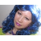 capless longue fibre 100% kasi bleu partie perruque costume
