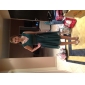 A-line V-neck Knee-length Chiffon and Stretch Satin Bridesmaid Dress