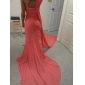 Chiffon Trumpet/Mermaid One Shoulder Sweep Train Evening Dress inspired by Ksenia Solo 