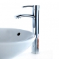 Chrome Finish Solid Brass Bathroom Sink Faucet (Tall)