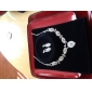 Silver Rhinestone Two Piece Ladies' Dazzling Leaves Wedding Jewelry Set (45 cm)