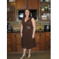 A-line V-neck Knee-length Chiffon Cocktail Dress
