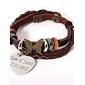 Leather Bracelet With Personalized Heart Charm