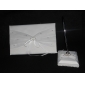 Hochzeit Gästebuch und Stift in weißem Satin mit Strass-Akzente setzen