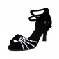 salón de baile latino zapatos de raso de cristal superior con zapatos de salón de baile de la práctica para las mujeres