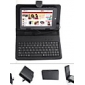 Protective Leather Keyboard Case for 7 inch Tablet PC (USB Port)