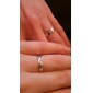 Pretty 925 Sterling Silver with Cubic Zirconia Couple's Rings