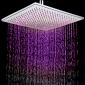Contemporary 7 Colors Changing LED Chrome Shower Faucet Head of 12 inch