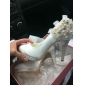 satin Stiletto Heel platform pumper med rhinestone / perle bryllup sko (flere farver)