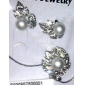 vakre blader utforming rhinestone to stykker kvinners perle smykker sett (50 cm)