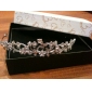alliage d'argent et strass mariée perle tiare