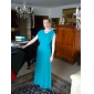 A-line Cowl Sweep/Brush Train Chiffon Evening Dress inspired by Tia Carrere at Grammy 