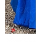 baljurk een schouder vloer-length taffeta avondjurk met pick-up rok en bloem (en)