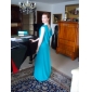 A-line Cowl Sweep/Brush Train Chiffon Evening Dress inspired by Tia Carrere at Grammy 