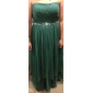 A-line Strapless Floor-length Tulle Evening Dress