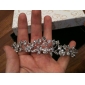 alliage d'argent et strass mariée perle tiare