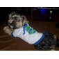 Blue Striped Cotton Shirt Tie for Dogs (XS-M, White)