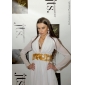 Chiffon Sheath/Column V-neck Sweep Train Evening Dress inspired by Leelee Sobieski