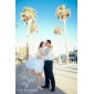 Ball Gown Bateau Knee-length Satin Tulle Wedding Dress inspired by Audrey Hepburn Funny Face