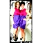 TS Contrast Color Gather Waist Dress