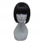capless curto de alta qualidade sintético preto bob peruca de cabelo estilo